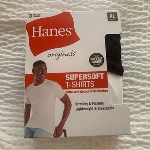 Hanes Originals Supersoft T-Shirts - Black and White